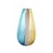 Multicolored Ombre Glass Vase with Pink Textured Stripe Details